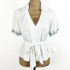 Smurfette Button-Up Blouse With Bow